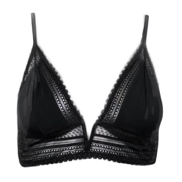 LN Garage Black Lace Trim Bralette P/S - Picture 1 of 13